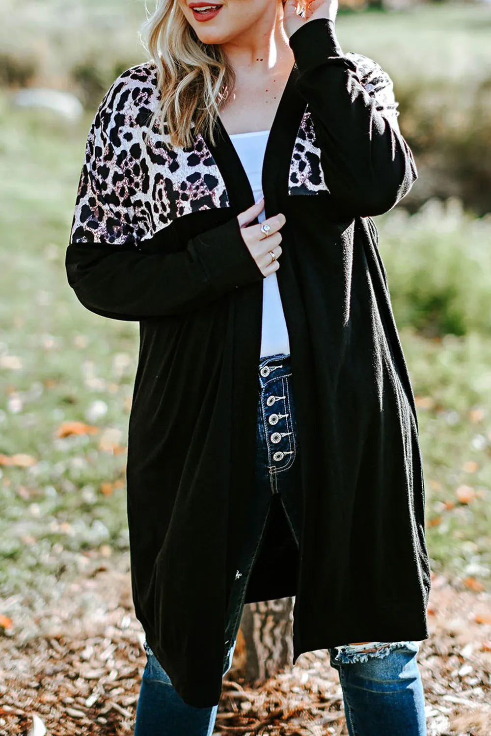 Plus Size Open Front Dropped Shoulder Cardigan | Cardigans Daverri Fashions
