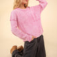 VERY J Mineral Washed Exposed Seam Sweater Sweaters