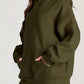 Olive green oversized kangaroo pocket long sleeve hoodie