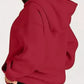 Cozy deep red kangaroo pocket long sleeve hoodie, relaxed fit