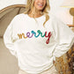 BiBi Merry Tinsel Lettering Drop Shoulder Sweatshirt - DAVERRI FASHIONS