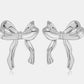 Gold Plated Bow Stud Earrings - DAVERRI FASHIONS