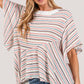 SAGE + FIG Full Size Round Neck Stripe Top Multi M Tops