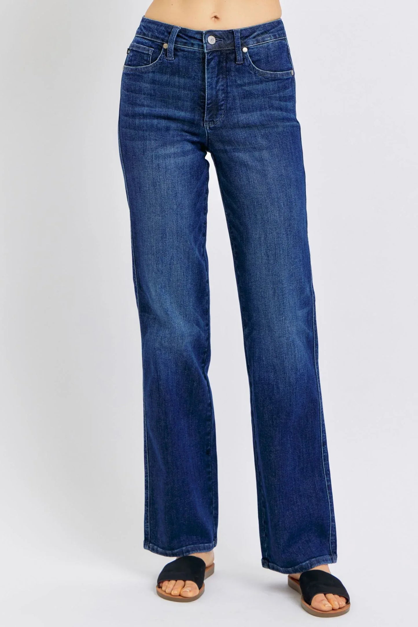 Judy Blue Full Size Tummy Control Straight Jeans - DAVERRI FASHIONS