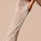 SO ME Bow Ribbon Pattern Sheer Lace Top Tops