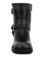 Caribou Harness Detail Biker Boots | Boots Daverri Fashions