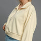 Umgee Full Size Half Zip Cropped Sweatshirt Plus Size