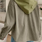Daverri thermal knit olive green waffle textured hooded jacket