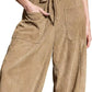 Daverri Fashions Casual Corduroy Wide Leg Pants with Pockets - DAVERRI FASHIONS