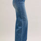 Back view of Judy Blue mid-rise jeans with tan corduroy waistband