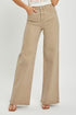 RISEN Tummy Control High Rise Wide Leg Jeans Plus Size Tan 2XL Jeans
