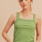 Aemi + Co Square Neck Wide Strap Tank - DAVERRI FASHIONS