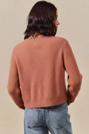 SO ME Checkered Plaid Tape Lace Up Ribbed Sweater | Sweaters Daverri Fashions