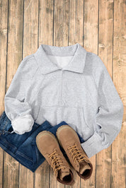 Half Zip Long Sleeve Sweatshirt | Sweatshirts Daverri Fashions