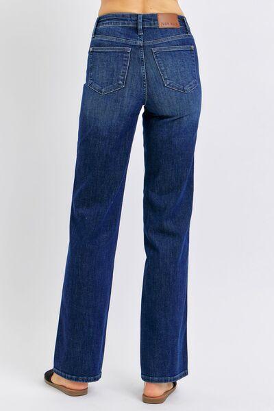 Judy Blue Full Size Tummy Control Straight Jeans - DAVERRI FASHIONS