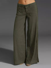 Green Full Size Wide Leg Jeans with Pockets Plus Size | Jeans Daverri Fashions