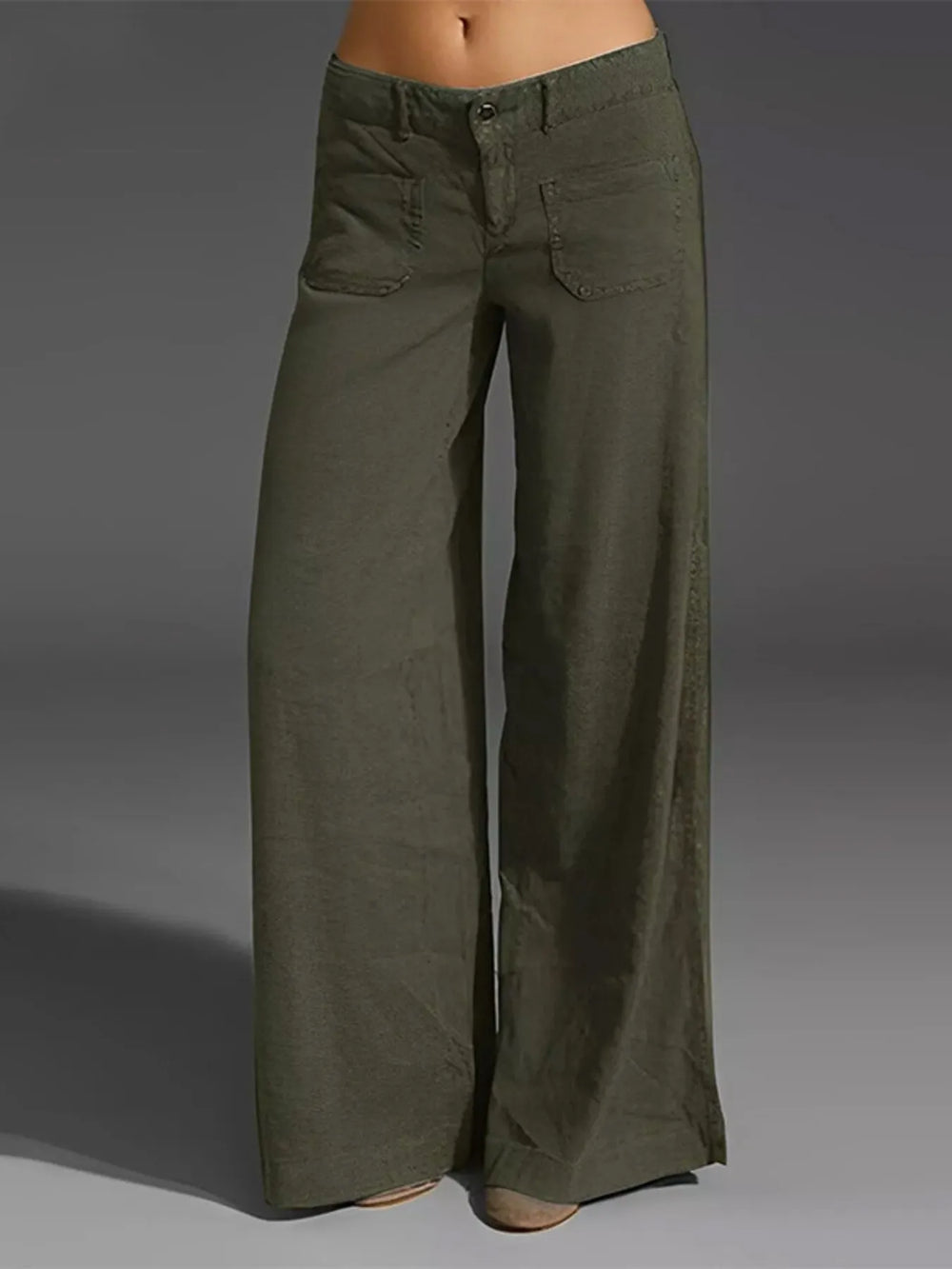 Green Full Size Wide Leg Jeans with Pockets Plus Size | Jeans Daverri Fashions