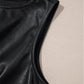 Vegan Leather Sleeveless Mini Dress - DAVERRI FASHIONS