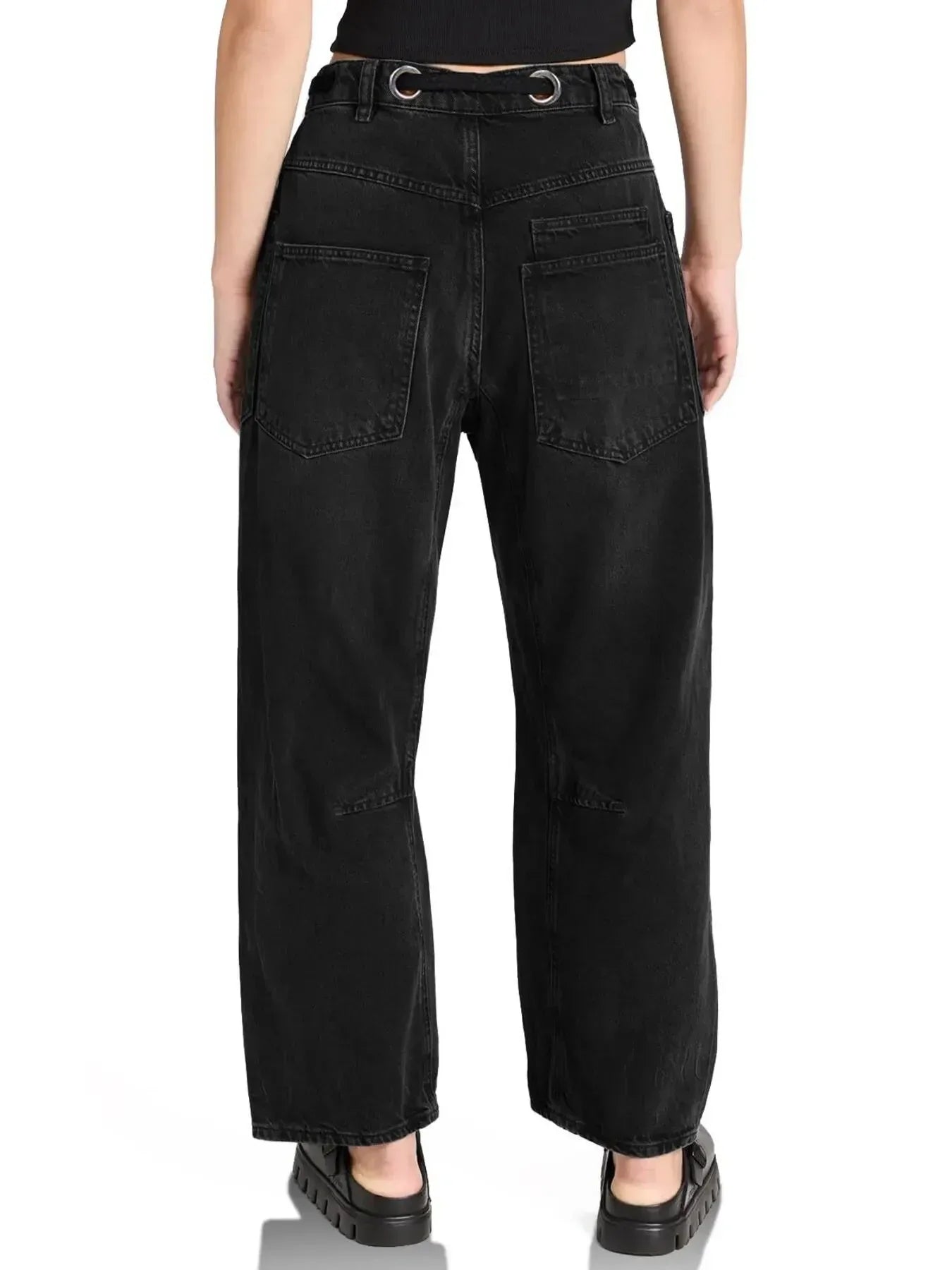 Washed Wide Leg Barrel Jeans - DAVERRI FASHIONS