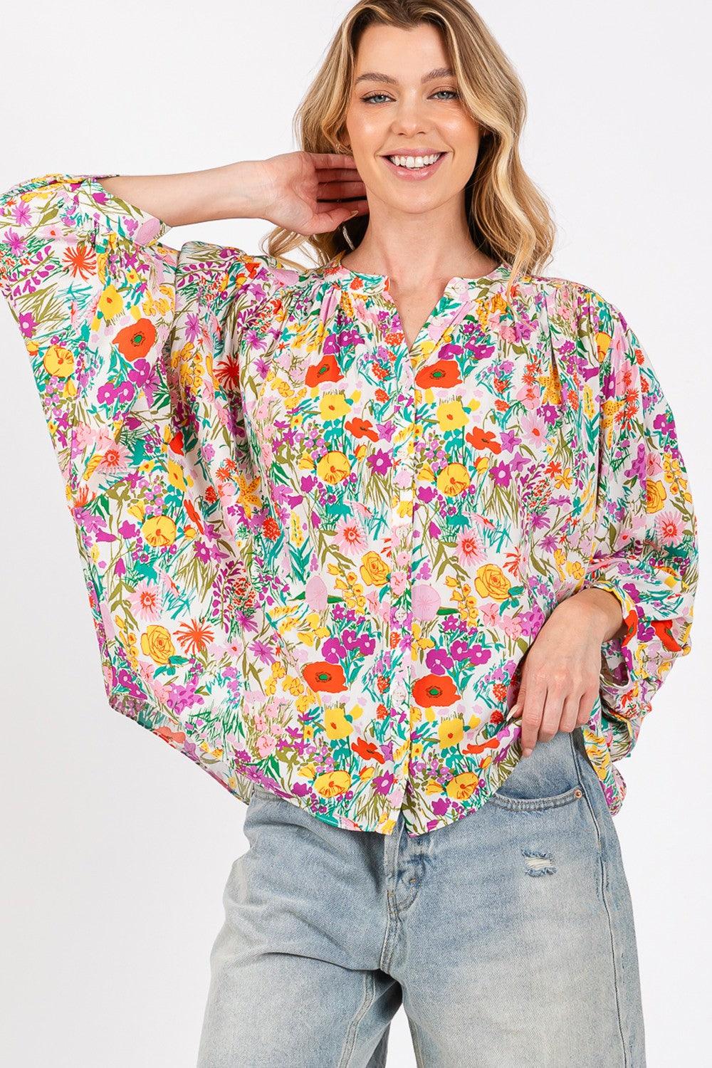 SAGE + FIG Button Down Floral Shirt Shirts