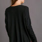 Umgee V-Neck High Low Hem Knit Top with Side Slit - DAVERRI FASHIONS