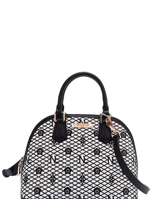 BLACK OS Gracie Dome Satchel | Handbags Daverri Fashions