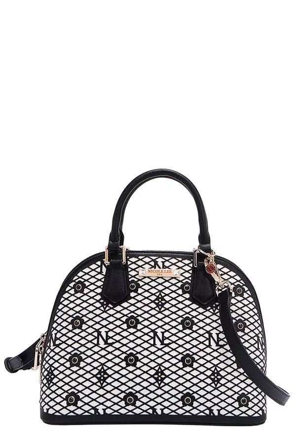 BLACK OS Nicole Lee USA Gracie Dome Satchel | Daverri Fashions