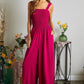 ADORA Smocking Top Wide Leg Jumpsuit MAGENTA S Jumpsuits