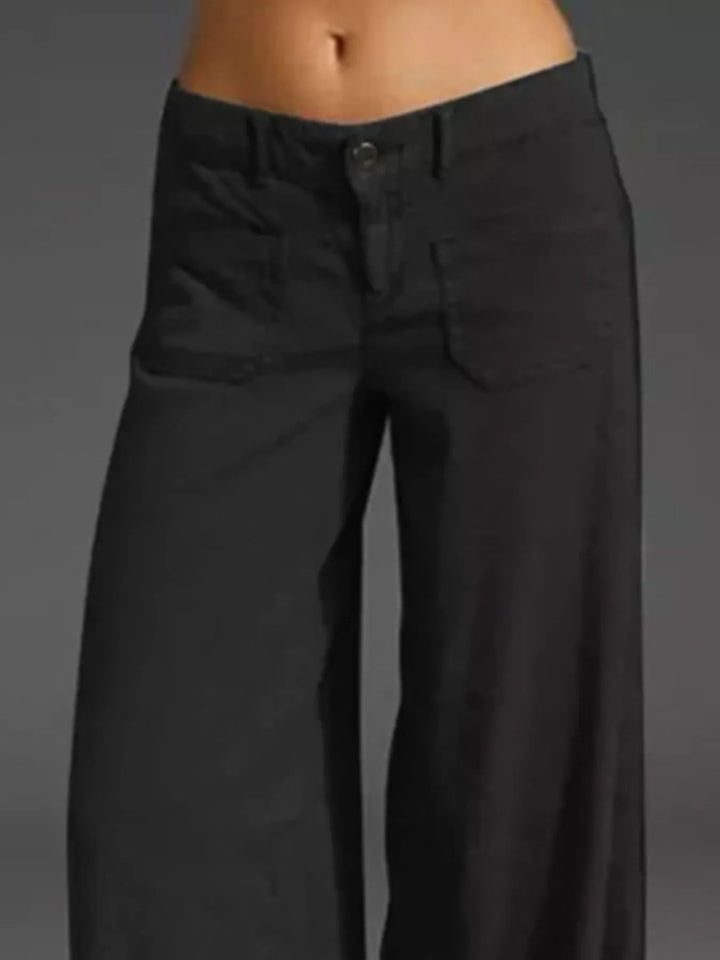 Full Size Wide Leg Jeans with Pockets Plus Size | Jeans Daverri Fashions