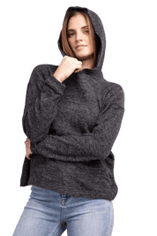 Hooded Brushed Melange Hacci Sweater Sweaters