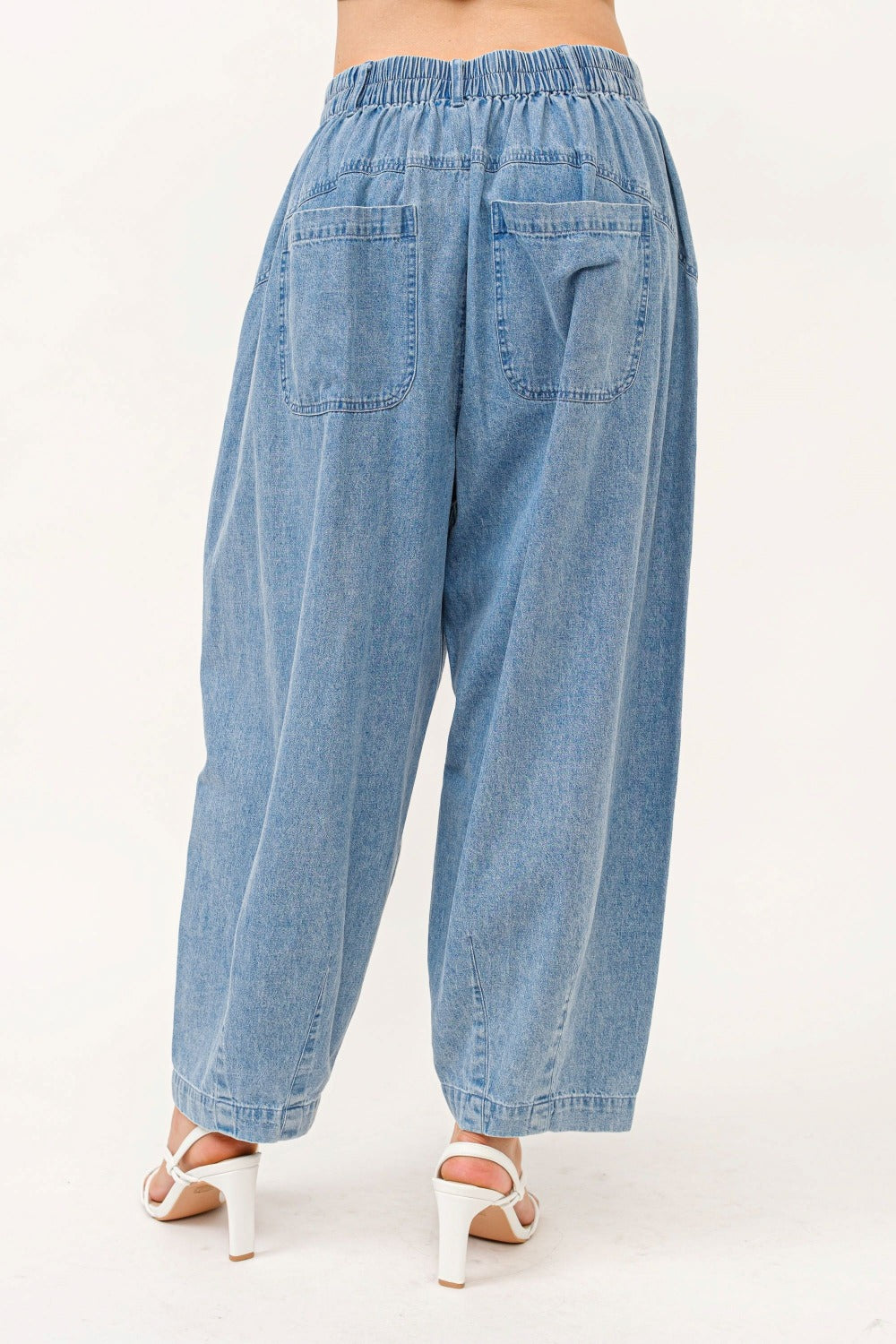 And The Why Elastic Back Pleated Baggy Jeans Jeans