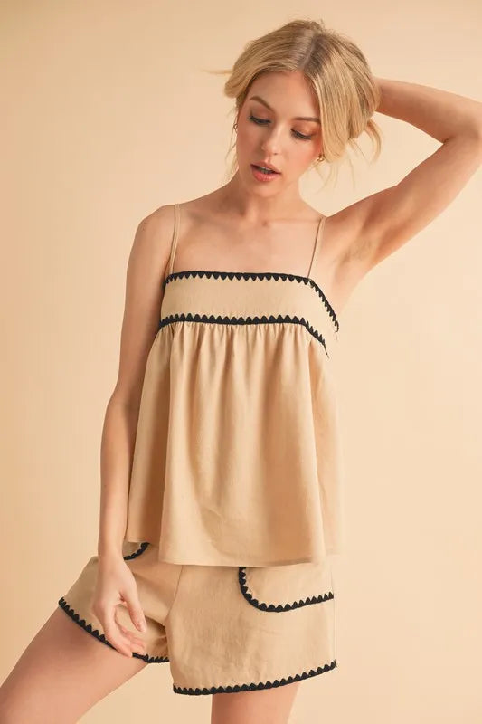 Aemi+Co Bali Rickrack Trim Cami