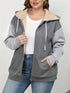 Full Size Sherpa Lined Zip-Up Hoodie - DAVERRI FASHIONS