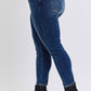 Judy Blue Full Size Run Mid-Rise Waist Skinny Jeans with Thermal Lining