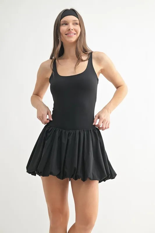 MONO B Bubble Active Mini Dress BLACK