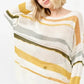 And The Why Abstract Striped Light Weight Loose Sweater - DAVERRI FASHIONS