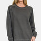 Zenana Full Size Pigment Dyed French Terry Sweatshirt - DAVERRI FASHIONS