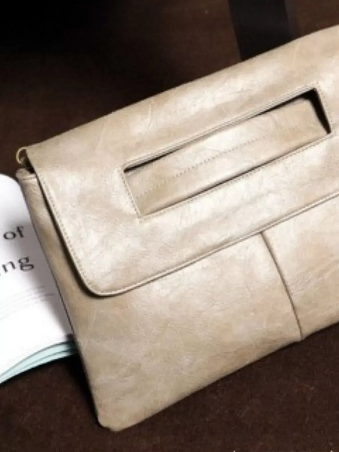 PU Leather Square Crossbody Bag - DAVERRI FASHIONS