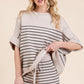 Lime 'N' Chili Striped Folded Half Sleeve Top and Shorts Set