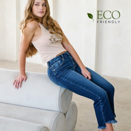 Artemis Vintage Colle High Rise Crop Flare Jeans | Jeans Daverri Fashions