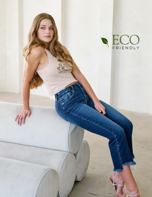 Artemis Vintage Colle High Rise Crop Flare Jeans | Jeans Daverri Fashions