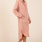 Mittoshop Button Down Long Sleeve Shirt Dress - DAVERRI FASHIONS