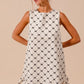 SO ME Texture Bow Printed Mini Ruffle Dress
