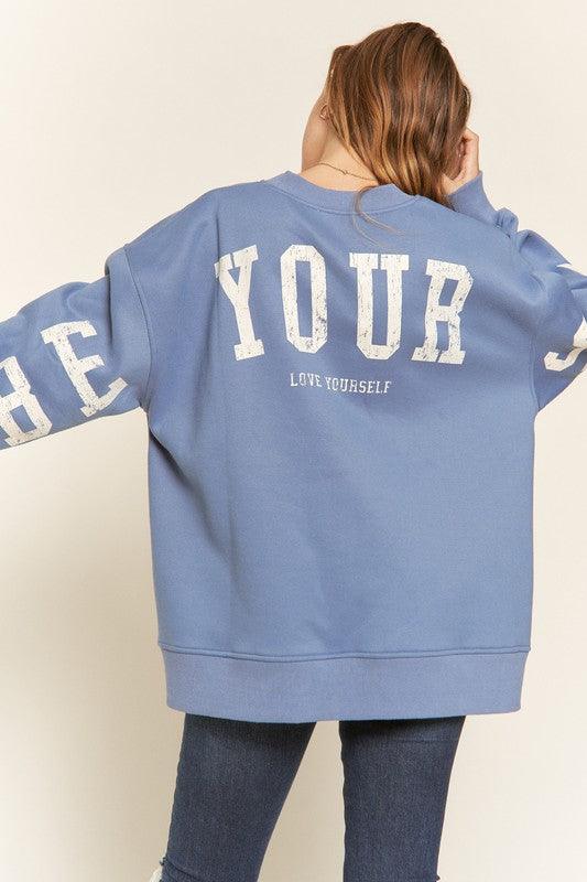 Be Yourself Plus Size Sweatshirt WASHED BLUE Sweatshirts