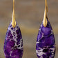 Handmade Teardrop Shape Natural Stone Dangle Earrings - DAVERRI FASHIONS