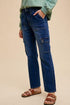 Annie Wear Dark Wash Straight Leg Jeans with Cargo Pockets Dark M Jeans