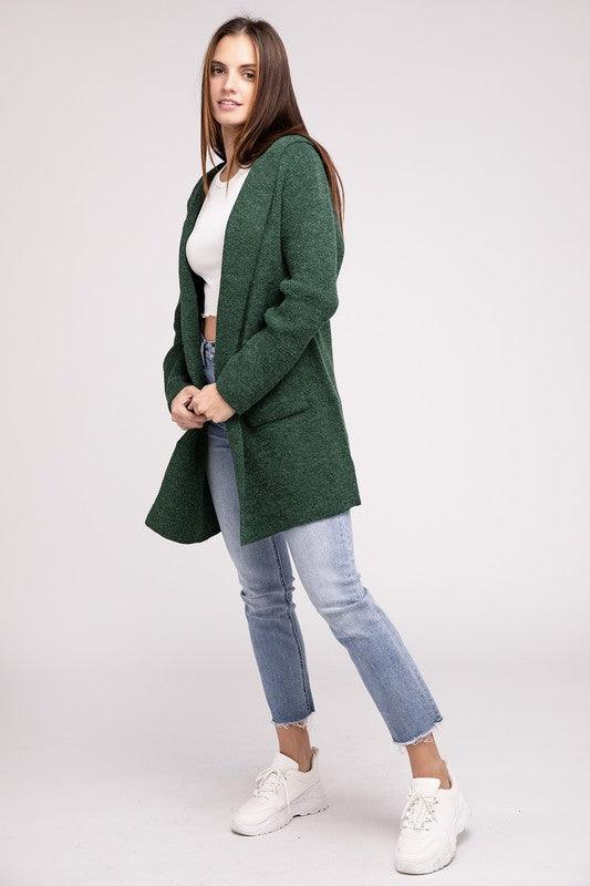 Zenana Hooded Cardigan Sweater Cardigans