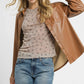 Umgee Bow Print Lightweight Knit Top