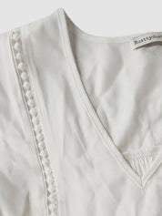 V-Neck Lace Flounce Sleeve Top | Blouses Daverri Fashions