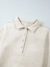 Collared Sweatshirt and High Waist Pants Active Set | Daverri Fashions